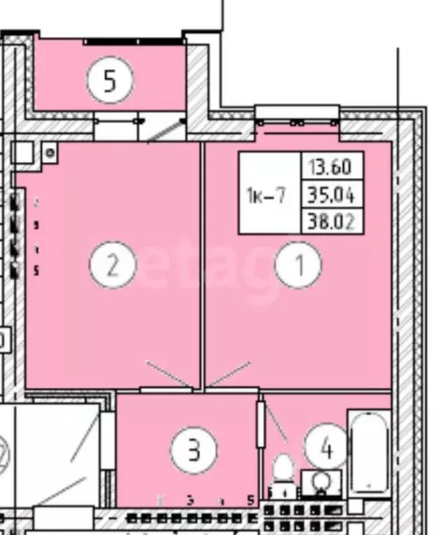 1-к кв. Татарстан, с. Высокая Гора ул. Рождественская, 10Б (32.5 м) - Фото 1