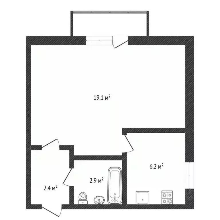 1-к кв. Нижегородская область, Нижний Новгород ул. Ванеева, 1 (30.6 м) - Фото 1