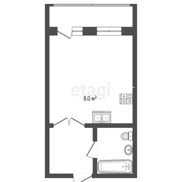 Квартира-студия: Абакан, улица Комарова, 9Б (38.8 м) - Фото 1