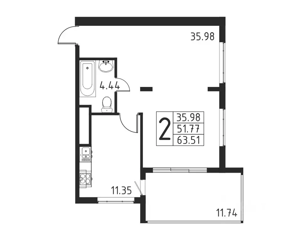 2-к кв. Крым, Черноморское пгт ул. Евпаторийская (63.51 м) - Фото 0