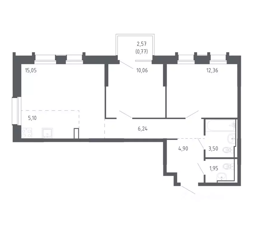 2-к кв. Приморский край, Владивосток Квартал Нейбута жилой комплекс, ... - Фото 1