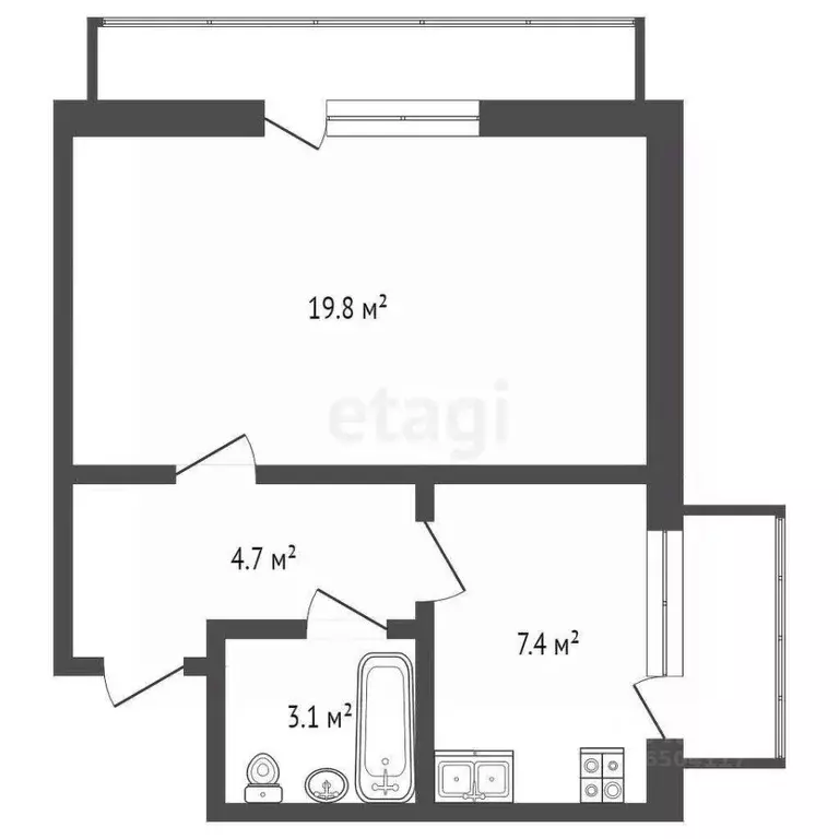 1-к кв. Севастополь ул. Генерала Жидилова, 40 (35.0 м) - Фото 2