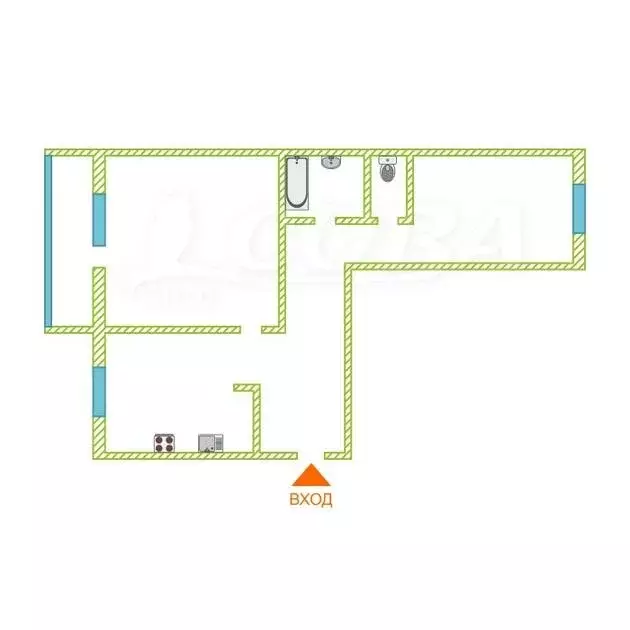 2-комнатная квартира: Тюмень, Солнечный проезд, 22 (56 м) - Фото 2
