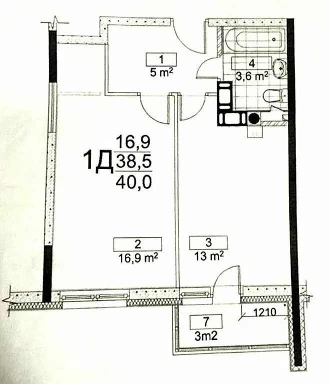 1-комнатная квартира: Тверь, Оснабрюкская улица, 12к2 (41 м) - Фото 1