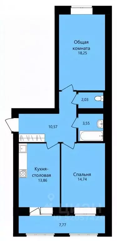 2-к кв. Мордовия, Саранск ул. Филатова, 11 (66.89 м) - Фото 0