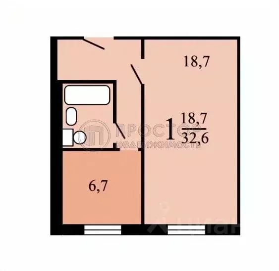 1-к кв. Москва Голубинская ул., 9 (32.5 м) - Фото 2