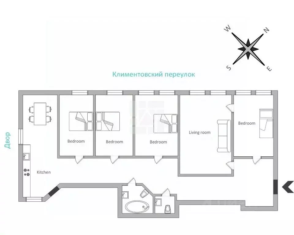 5-к кв. Москва Климентовский пер., 6 (155.0 м) - Фото 2