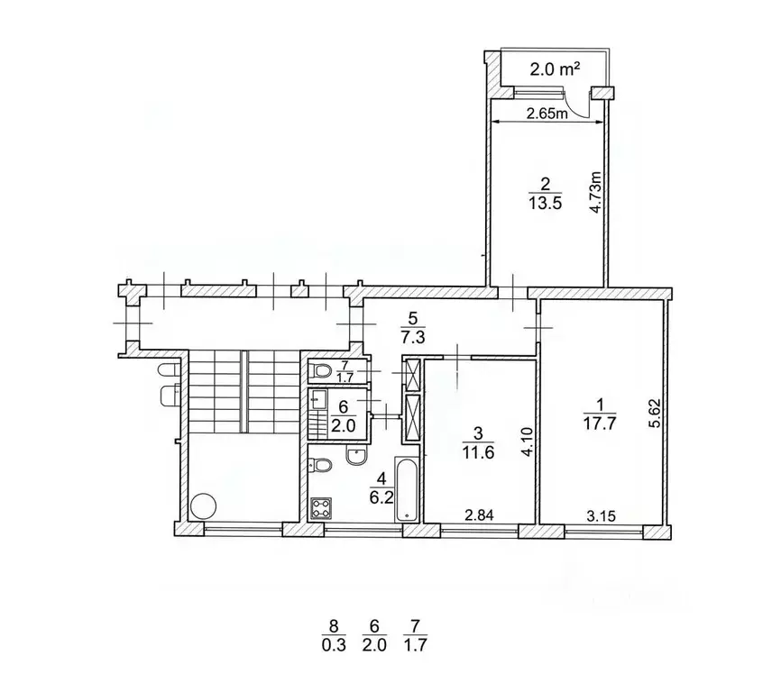 3-к кв. Санкт-Петербург просп. Ветеранов, 1К1 (60.1 м) - Фото 2
