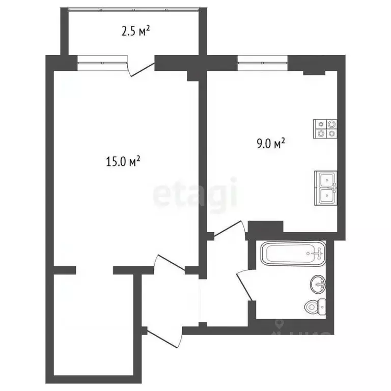 1-к кв. Ханты-Мансийский АО, Ханты-Мансийск ул. Сирина, 78 (36.9 м) - Фото 0