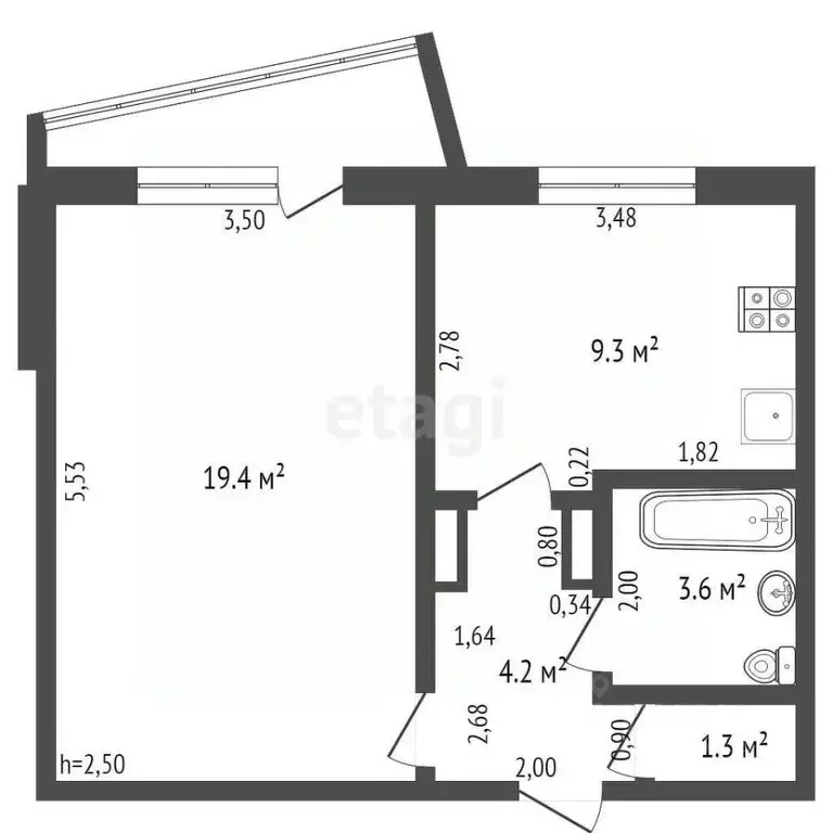 1-к кв. Алтайский край, Бийск Ударная ул., 25 (37.8 м) - Фото 1