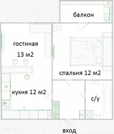 Продаётся 1-к квартира, 50.5 м - Фото 1