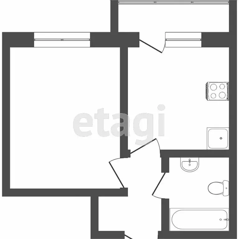 1-комнатная квартира: Тюмень, улица Фармана Салманова, 12 (35.4 м) - Фото 1