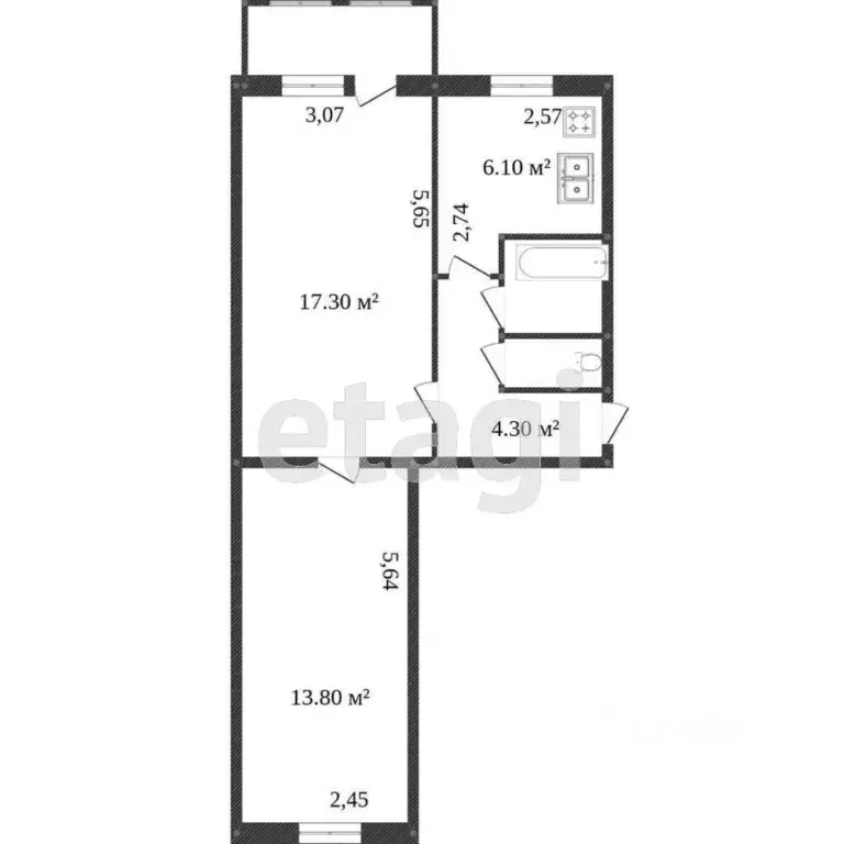 2-к кв. Вологодская область, Вологда ул. Яшина, 14 (44.0 м) - Фото 0