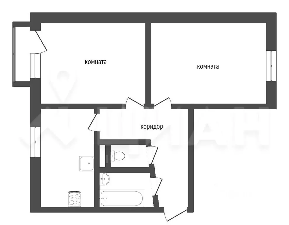 2-к кв. Красноярский край, Красноярск ул. Карла Маркса, 135 (45.9 м) - Фото 1