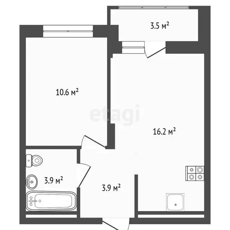 1-комнатная квартира: деревня Дударева, улица Сергея Джанбровского, 2 ... - Фото 1