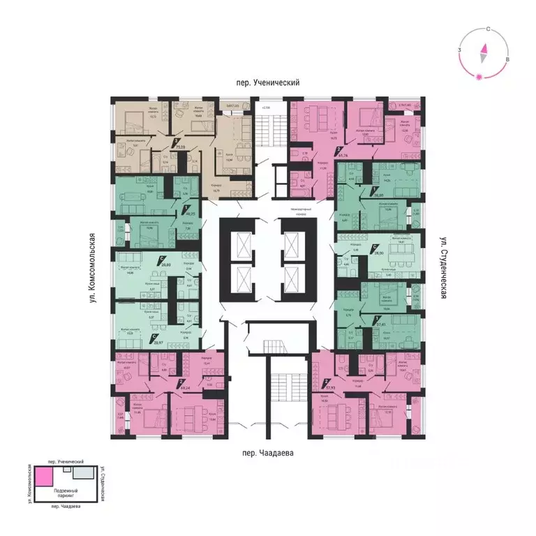 1-к кв. Свердловская область, Екатеринбург пер. Ученический, 4 (28.8 ... - Фото 2