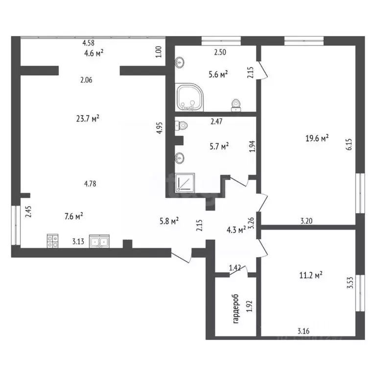 3-к кв. Коми, Усинск Красноярский проезд, 18А (86.2 м) - Фото 1