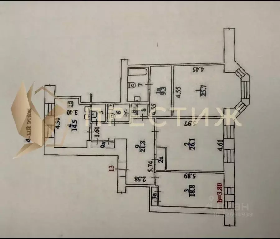 3-к кв. Москва ул. Арбат, 51С1 (133.4 м) - Фото 2