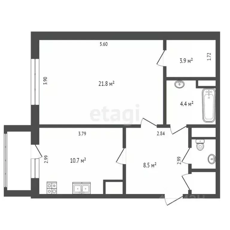 1-к кв. Ямало-Ненецкий АО, Новый Уренгой Оптимистов мкр, 3к1 (52.0 м) - Фото 1