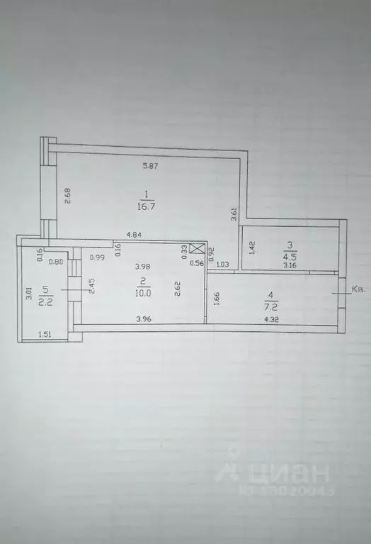 1-к кв. Татарстан, Казань ул. Аметьевская магистраль, 16к2 (40.6 м) - Фото 2