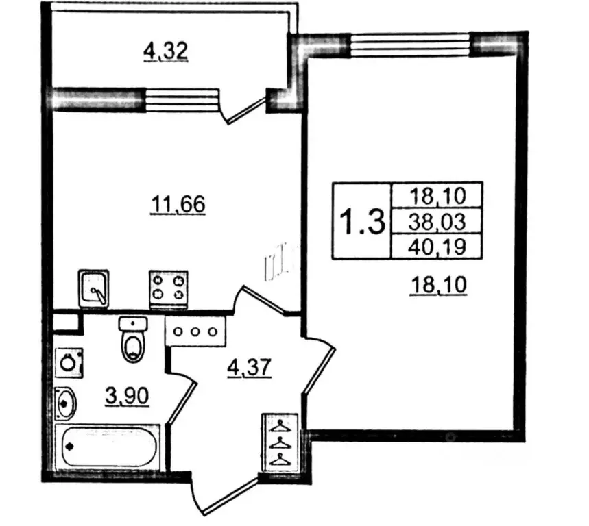 1-к кв. Санкт-Петербург аллея Арцеуловская, 15 (37.6 м) - Фото 2