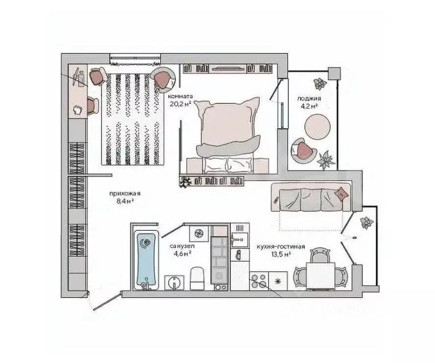 1-к кв. Крым, Судак Италика жилой комплекс (48.8 м) - Фото 1