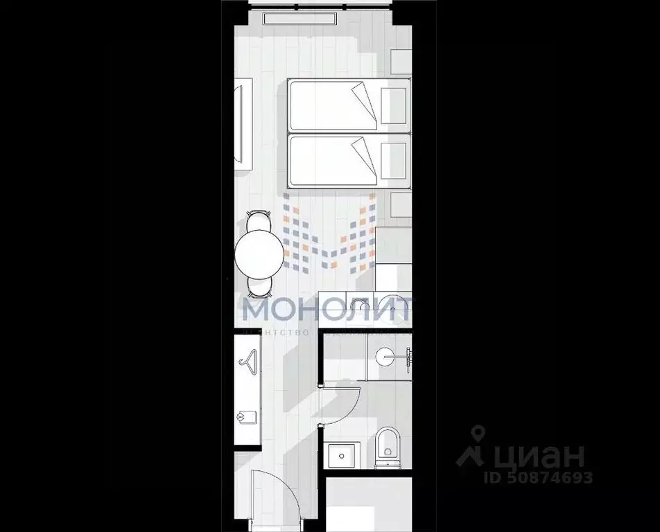 Студия Московская область, Одинцово ул. Чистяковой, 8с2 (22.58 м) - Фото 2
