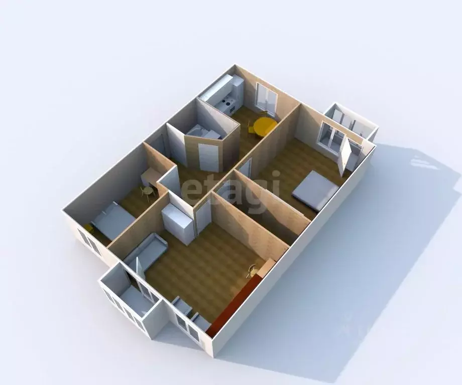 3-к кв. Сахалинская область, Южно-Сахалинск Пограничная ул., 67 (74.2 ... - Фото 2