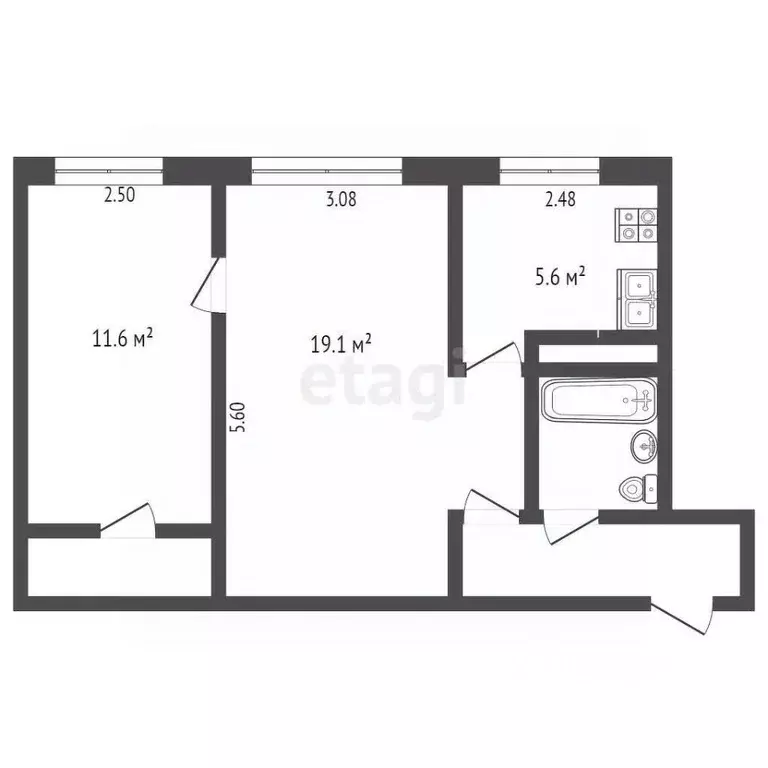 2-к кв. Красноярский край, Норильск Красноярская ул., 3/2 (46.0 м) - Фото 1