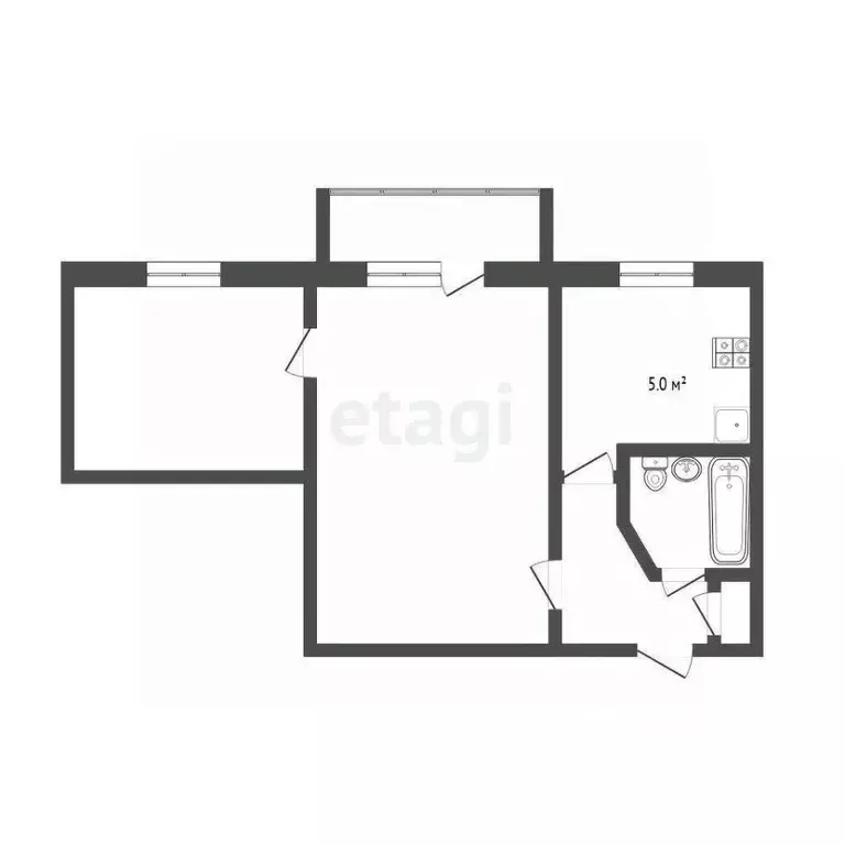 2-к кв. Тюменская область, Тюмень Одесская ул., 22а (38.0 м) - Фото 1