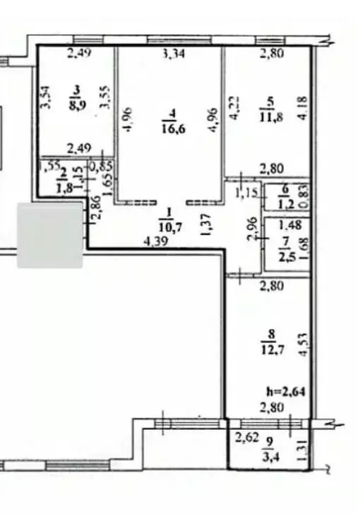 3-к кв. Башкортостан, Стерлитамак ул. Артема, 142 (67.0 м) - Фото 1