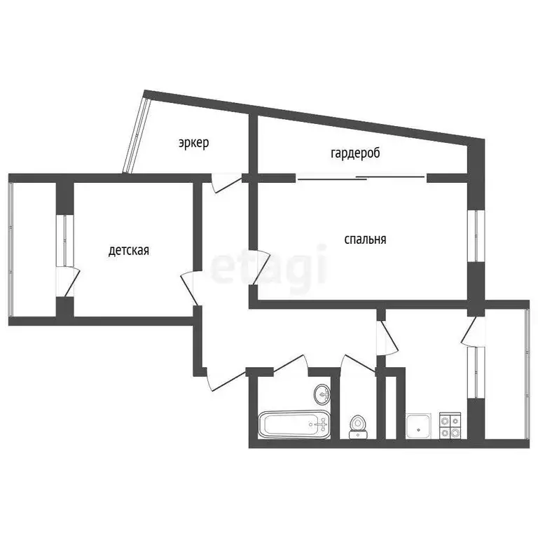 2-комнатная квартира: Дубовое, Ягодная улица, 5Б (56.3 м) - Фото 1