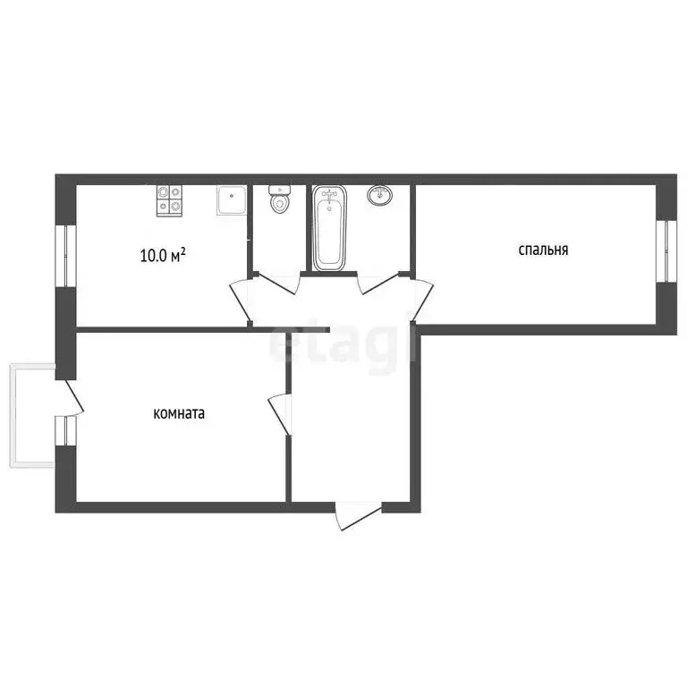 2-комнатная квартира: Воскресенск, микрорайон Центральный, Октябрьская ... - Фото 1