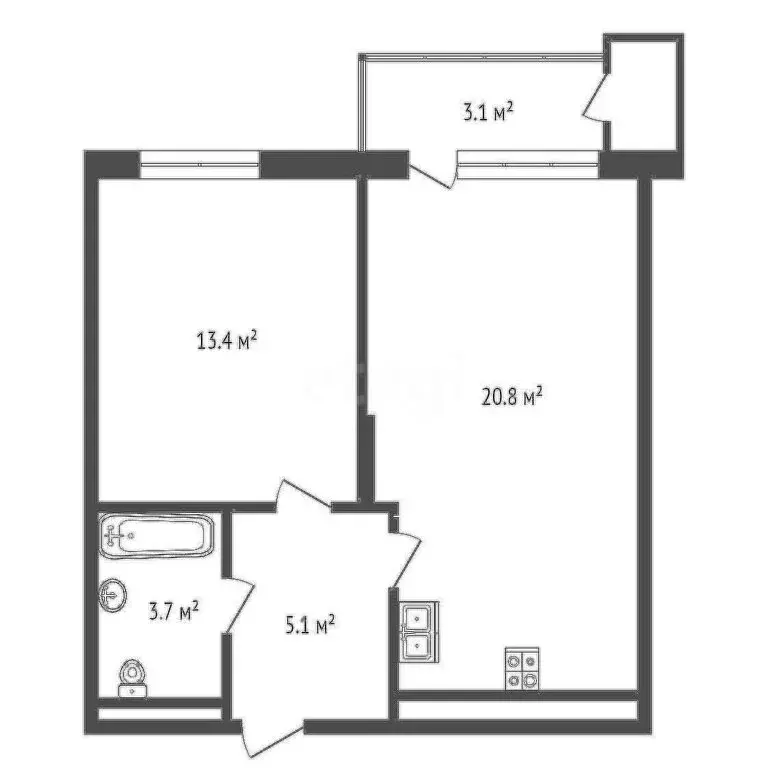 1-комнатная квартира: Ижевск, улица Холмогорова, 89 (46.3 м) - Фото 0