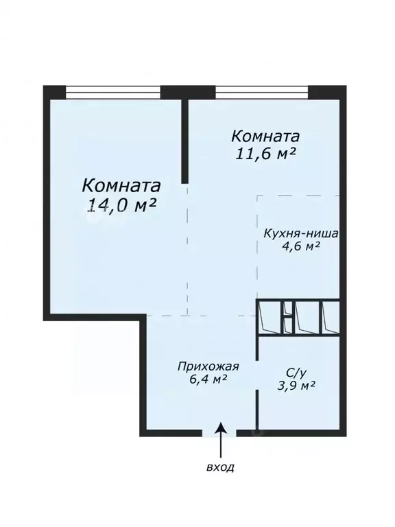 2-к кв. Московская область, Долгопрудный Парковая ул., 44 (40.5 м) - Фото 1