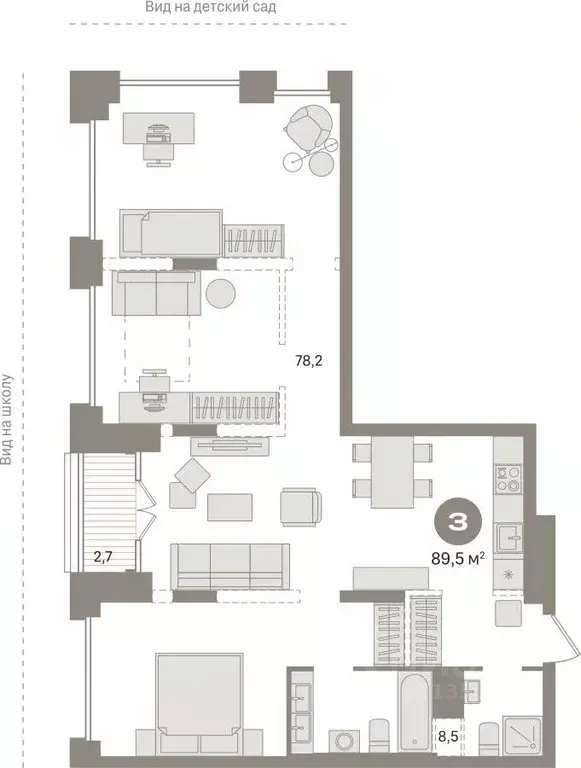 3-к кв. Ханты-Мансийский АО, Сургут Пролетарский просп., с9 (89.32 м) - Фото 0