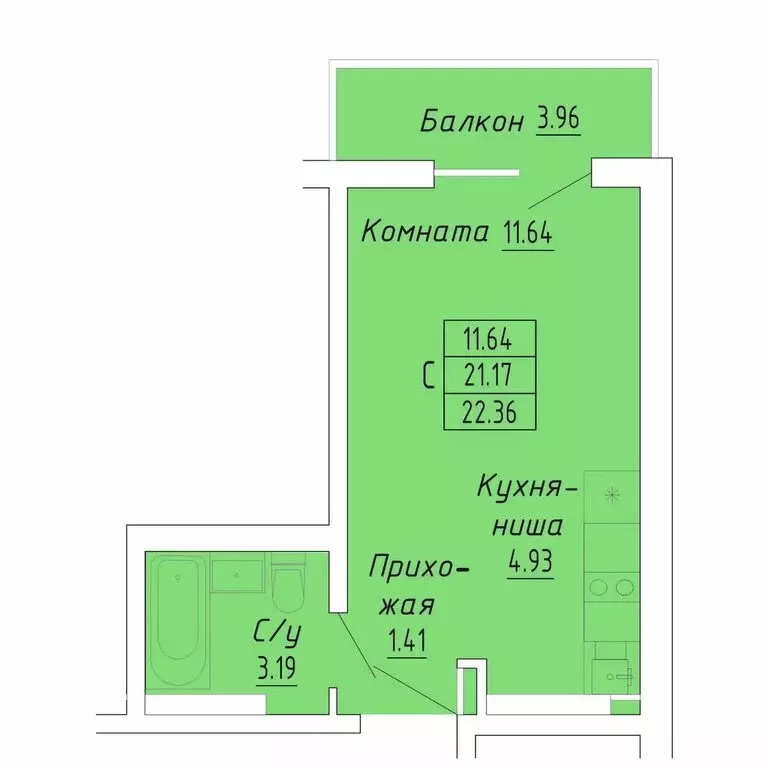 Квартира-студия: Судак, жилой комплекс Бирюзовый квартал (22.36 м) - Фото 0