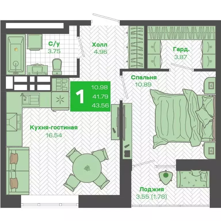 1-к кв. Приморский край, Владивосток Зеленый Бульвар 2 жилой комплекс ... - Фото 1