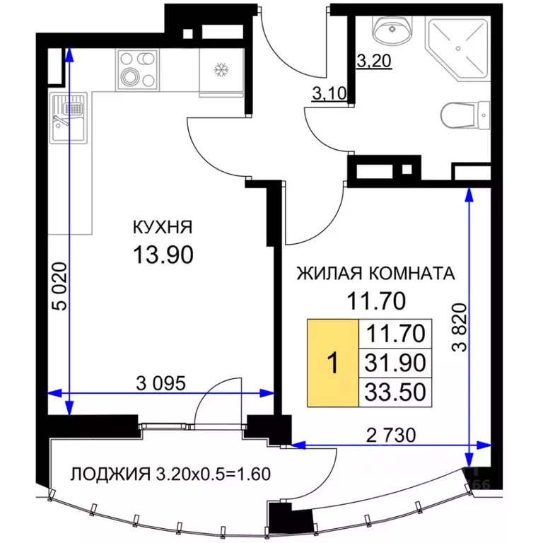 1-к кв. Краснодарский край, Анапа проезд Межсанаторный, 20К (33.5 м) - Фото 0