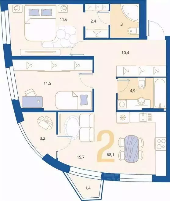 2-к кв. Пензенская область, Пенза Арбеково жилрайон, Дальнее Арбеково ... - Фото 1