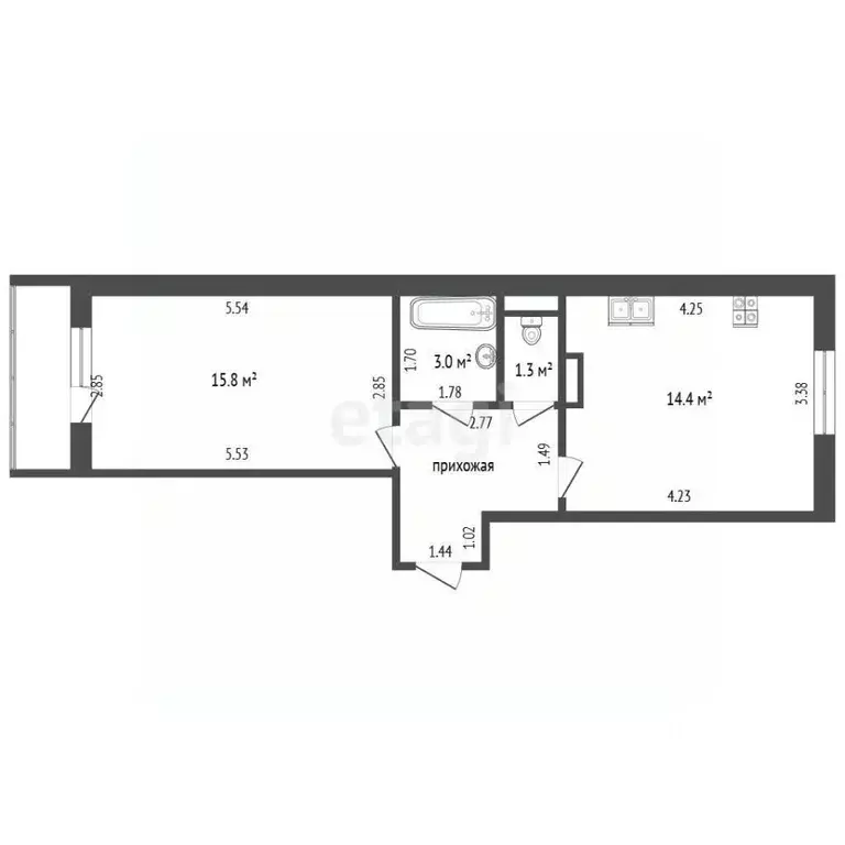 1-к кв. Мордовия, Саранск ул. Фурманова, 55 (40.0 м) - Фото 2