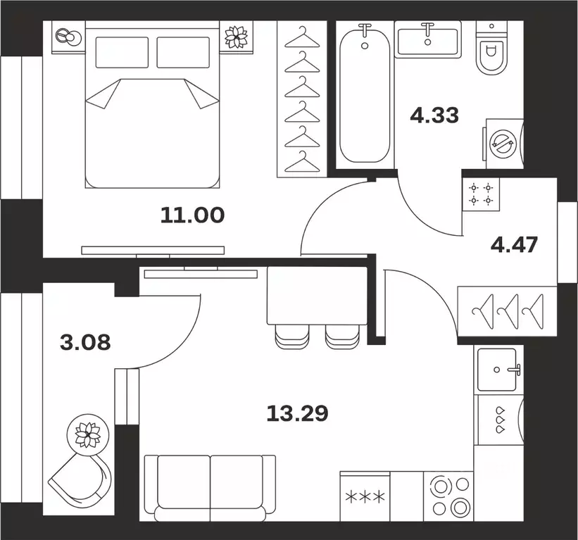 1-к кв. Тульская область, Тула городской округ, с. Осиновая Гора ул. ... - Фото 1