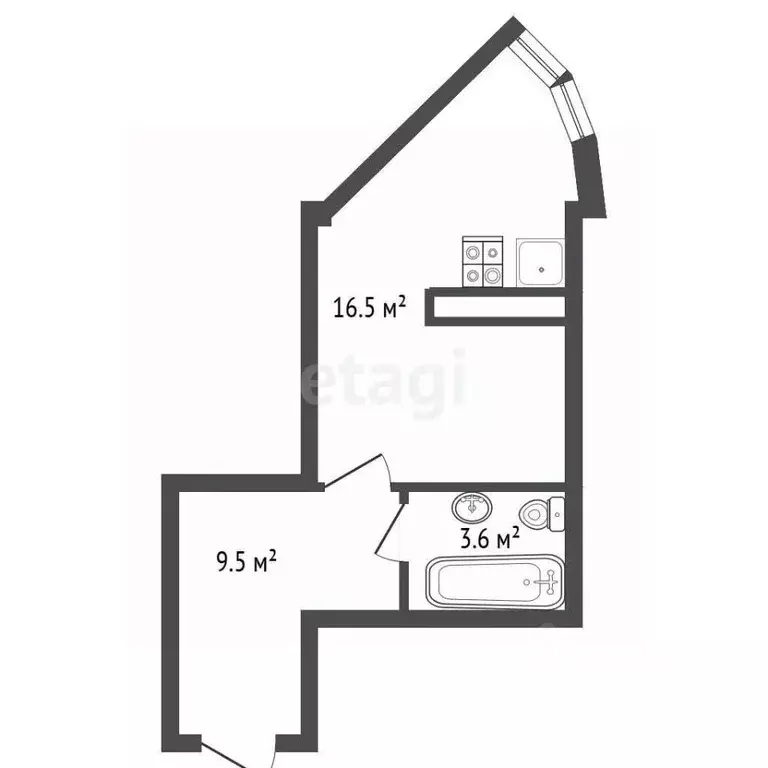 Студия Краснодарский край, Геленджик Крымская ул., 22к5 (30.0 м) - Фото 2