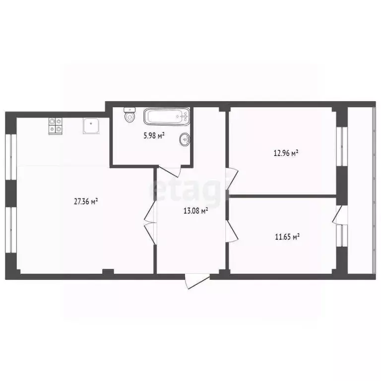 2-к кв. Тюменская область, Тюмень ул. Павла Шарова, 8 (70.6 м) - Фото 0