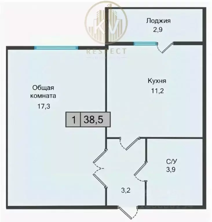 1-к кв. Ставропольский край, Железноводск Октябрьская ул., 96Г (38.5 ... - Фото 1