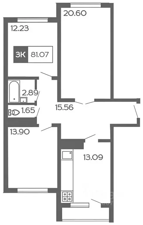 3-к кв. Краснодарский край, Сочи городской округ, с. Раздольное ул. ... - Фото 2