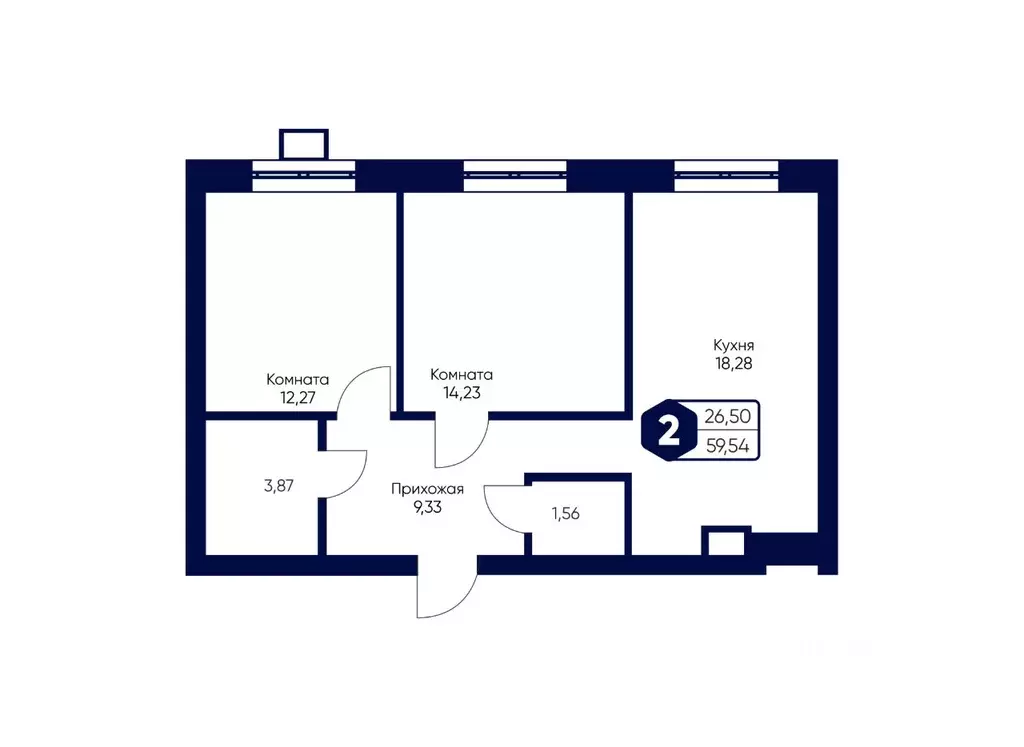 2-к кв. Московская область, Дмитровский муниципальный округ, с. ... - Фото 2