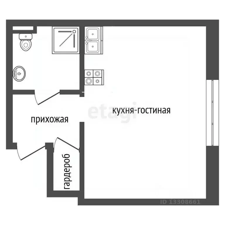 Студия Томская область, Томск ул. Ивана Черных, 67 (18.3 м) - Фото 2