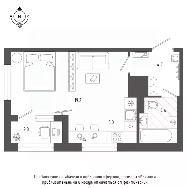 Студия Санкт-Петербург бул. Измайловский, 9 (34.7 м) - Фото 0