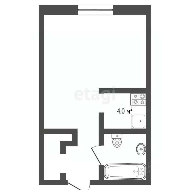 Студия Тюменская область, Тюмень ул. Николая Ростовцева, 24 (27.5 м) - Фото 2